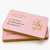 Tarjeta de Visita Personalizada de Lujo, Color Rosa, Tarjeta de Identificación VIP, Impresión de Tarjetas de Visita con Logotipo Estampado en Dorado