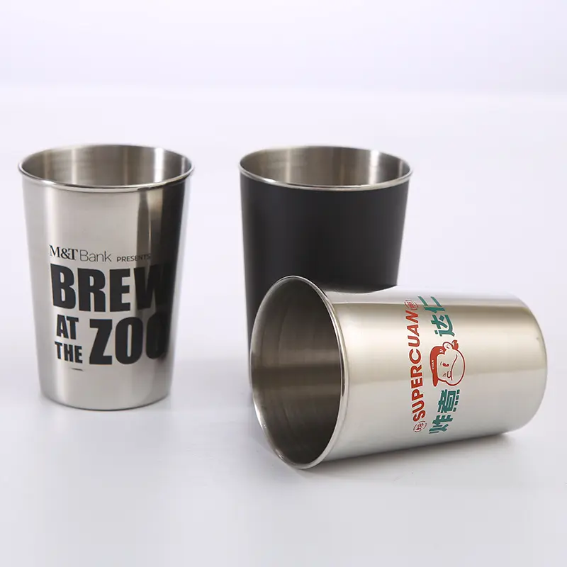 Vendita calda BPA Free in acciaio inox tazza da bere tazza in metallo bicchierino di vetro per la casa e Bar