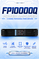 Amplificateur de puissance professionnel FP10000Q Classe D, construction métallique, 4 ohms, 2100W, système audio domestique et surround - Vente flash