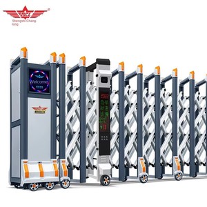 Aluminum Alloy Electric Retractable Gate Factory Stock Thickened Trackless Retractable Gate Automatic <b>Wind</b>-Resistant Durable - Product Image 1