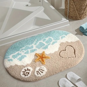 Alfombra de suelo TEMU Ocean Imitation Cashmere, alfombra de baño, manta para dormitorio, alfombra absorbente para el baño, etiquetado para dropshipping - Product Image 1