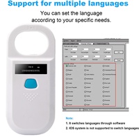 Lector de microchips para perro, lector de FDX-B de mano con chip de identificación de animales, rfid, 134,2 khz, 125khz, con bluetoo