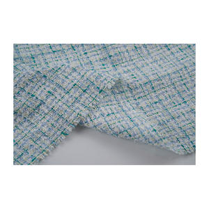 Tissu Tweed Fantaisie Coréen Haut de Gamme Blanc-Jaune-Vert à Motif Carreaux Opale – Textile Tissé Personnalisé OEM & ODM - Product Image 5