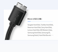 Câble Type-C vers USB 3.0 Micro B haute vitesse avec blindage tressé 5 Gbit/s Garantie de 12 mois pour ordinateur et disques durs externes