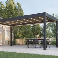 Pérgola de Techo con Persianas Ajustables Eléctricas, para Jardín, Exterior, Resistente a la Lluvia, para Patio