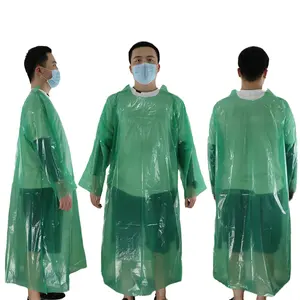 Smocks de cuisine en plastique PE bleu étanche en forme de baril