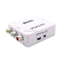 Venta caliente al por mayor 1080P VGA a RCA AV adaptador compatible con modo PAL NTSC para PC portátil HD TV DVD proyector VGA2AV convertidor Coaxial