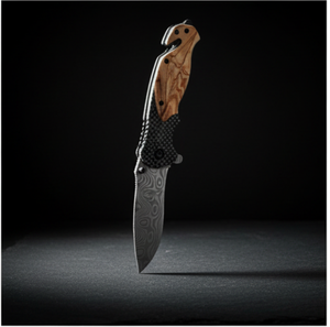 Cuchillo Plegable X50 de Acero Inoxidable para Camping, Supervivencia y Caza, con Mango de Madera de Olivo, Cuchillo de Bolsillo Personalizado para Exteriores - Product Image 6