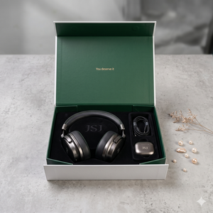 Caja <span class=keywords><strong>de</strong></span> Empaque Personalizada para <span class=keywords><strong>Auriculares</strong></span> en Verde Esmeralda con Espuma Negra para Regalos <span class=keywords><strong>de</strong></span> Electrónica <span class=keywords><strong>de</strong></span> Alta Gama y Kits <span class=keywords><strong>de</strong></span> Relaciones Públicas Corporativas - Product Image 1