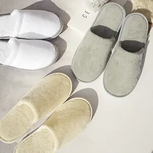 Hot Sale Customized Logo Closed Toe White Hotel Home Disposable Slippers