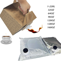 Pochettes souples à bec verseur pour café en boîte 3L 5L 96oz, emballage liquide pour café infusé à froid avec système de distribution à bouchon, jus, vin, huile, eau, OEM