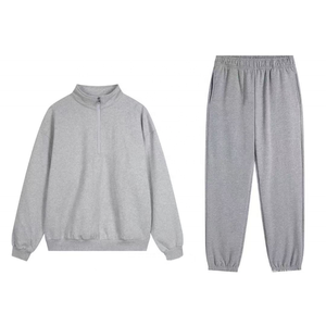 <span class=keywords><strong>Felpa</strong></span> Sportiva Primaverile Al0 <span class=keywords><strong>con</strong></span> Logo a Lettere - Vestibilità Ampia - Unisex 65% Cotone e 35% Poliestere Set <span class=keywords><strong>con</strong></span> <span class=keywords><strong>Cerniera</strong></span> 1/4 - Product Image 2