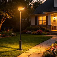 Lampe solaire de jardin IP65 étanche avec détecteur de mouvement, allumage/extinction automatique du crépuscule à l'aube, lumière LED pour jardin, garantie 5 ans pour parcs et villas