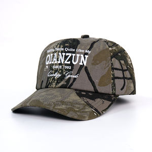 Üretici Erkek Spor Açık Hava 5 Panel Yapısız Kamuflaj Özel Nakış Logolu Camo Kumaş Beyzbol Şapkası - Product Image 1