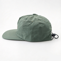Casquettes plates personnalisées en gros, casquette en nylon, casquette snapback à 5 panneaux, casquette unisexe respirante avec cordon de serrage pour le camping en plein air
