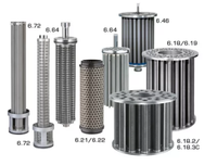Elemen Filter Lipat Baja Tahan Karat Sintering OEM SS316L Pengganti untuk Filter Pall Holding Pall Hh8304c24