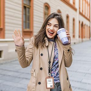 Cordons de <span class=keywords><strong>cou</strong></span> détachables pour badges d'identification, <span class=keywords><strong>cordon</strong></span> robuste réglable, <span class=keywords><strong>cordon</strong></span> porte-clés haute résistance, boucle détachable, polyester gaufré - Product Image 4