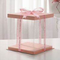Cajas Modernas de Lujo para Pasteles de Boda, Transparentes, con Recubrimiento UV y Laminado Mate, Diseño Alto, Reciclables