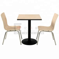 Mobilier de cantine moderne ergonomique Mobilier de campus scolaire Cadre en bois inoxydable en verre Déjeuner Table à manger et chaises