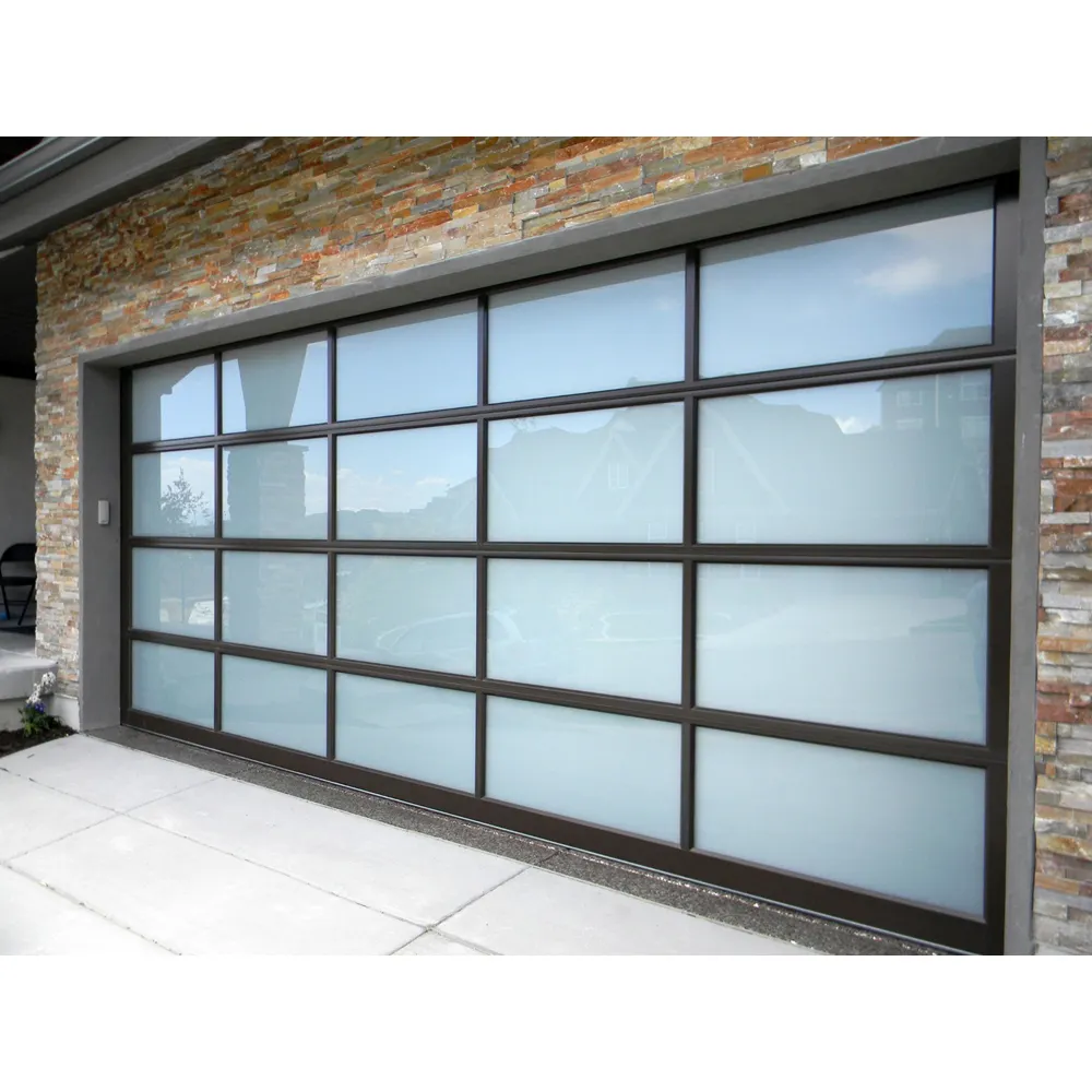Groothandel 16X7 Overhead Elektrische Afstandsbediening Opening Glas Garagedeur Met Fabriek Prijzen