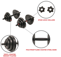 Gym Home Use Training Fitness 20 Kg Poids réglables Ensemble d'haltères en caoutchouc Bodybuilding