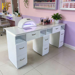 Table de manucure en gros pour salon de manucure, mobilier de salon de manucure, Tavolo Unghie, <span class=keywords><strong>Mesa</strong></span> De Design, bureau avec collecteur de poussière - Product Image 3