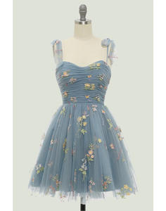 Vestido de fiesta de graduación corto con tirantes finos de comercio exterior Vestido de dama de honor Vestidos de noche para damas de honor - Product Image 6