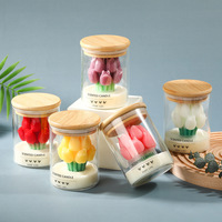 Pot à bougie en verre borosilicate de haute qualité avec couvercle, vente en gros, résistant à la chaleur, vide, pour la fabrication de bougies parfumées