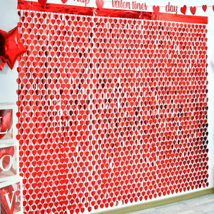 2025 rosso cuore nappa tenda frangia sfondo decorazione per san valentino, matrimoni e anniversari vivace festa foto sfondo - Product Image 3