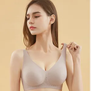 High Quality New Yoga Seamless Bra Padded For Women Jelly Soft Support Seamless Naked Feeling Cut Tube Underwear Sex Bra