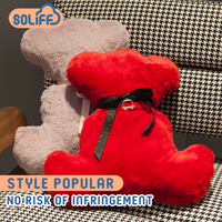 Peluche animal en fourrure douce pour bébé, jouet ours en peluche mignon avec logo personnalisé