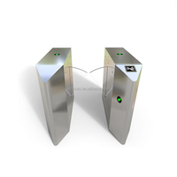 Portillon d'entrée sécurisé automatique en acier inoxydable avec lecteur de carte RFID et code QR, tourniquet anti-pincement à moteur sans balais