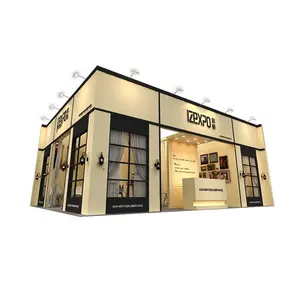 Izexpo Clear Led Wall Booth Display Stand Cos Metic Display Beauty Booth Digital Trade Show Furniture Expo Wooden Modular Booth