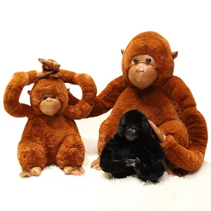 Design migliore vendita calda simulato animale orangutan peluche bambola morbida orangutan birichina giocattolo di peluche per i regali dei bambini