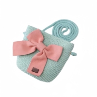Personnalisable été parent-enfant en plein air plage doux chapeau de paille avec nœud mignon sac à main en gros décontracté chapeau de soleil sac à bandoulière