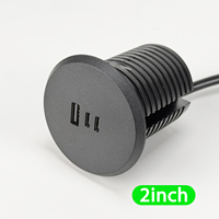 Prise USB intégrée pour canapé, port Type C, table basse, bureau, chevet, chargeur de meubles circulaire dissimulé à charge rapide, marque OEM