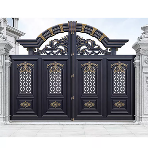 Puertas laterales de hierro forjado decorativas, accesorios de puerta de hierro forjado, último diseño de puerta <span class=keywords><strong>principal</strong></span> con rueda, abridor de puerta oscilante - Product Image 1