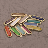 Bouton en métal personnalisé OEM avec pendentif en barre de cristal de verre pour collier, boucles d'oreilles, bracelets, collier, accessoires de bijouterie