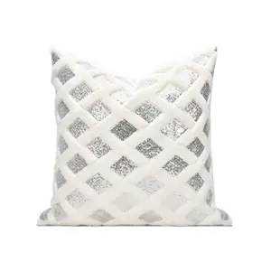 AIBUZHIJIA fodere per cuscini di lusso in stile moderno copricuscino decorativo bianco per la casa Plaid
