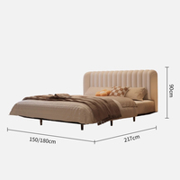 Lits en métal sur mesure 180*217*90cm, taille king, en cuir PU, gain de place pour la chambre à coucher, appartement, faible coût, longue durée de vie