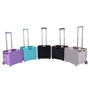 Xe đẩy Mua sắm thị trường gấp di động cắm trại Wagon có thể gập lại <span class=keywords><strong>trolly</strong></span> giỏ hàng nhựa 4 bánh xe lưu trữ Xe đẩy giỏ hàng bãi biển - Product Image 4