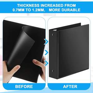 Classeurs souples en plastique à 3 anneaux de 2 pouces <span class=keywords><strong>avec</strong></span> couverture transparente et 2 poches, capacité de 375 feuilles pour le bureau et l'école - Product Image 3