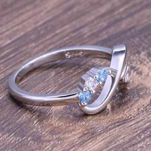 Anello Infinity da Donna con Zirconia Cubica, Pietra Rotonda Creata in Laboratorio, Gioiello alla Moda, Regalo B2722 - Product Image 3