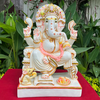 Decoración de Templo QUYANG, Estatuas de Ganesha de Mármol Coloridas de Tamaño Real, Dios Hindú, Escultura Decorativa para el Hogar