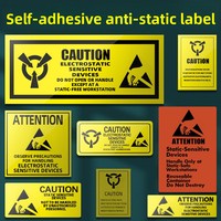 Étiquette d'avertissement antistatique personnalisée en usine, autocollant adhésif antistatique pour projecteur, électronique grand public, revêtement haute définition