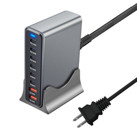 Station de charge rapide Kabbol 670W 8 ports PD QC3.0 USB-C GaN III avec chargeur pour ordinateur portable 140W et chargeur de voyage 40W pour appareil photo et écouteurs