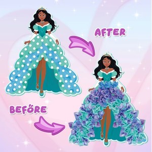 Nouveautés de Noël : Kit d'Art Créatif Poke Art Princesse DIY Unisexe en Plastique et Papier Écologique – Ensemble d'Art Fait Main Éducatif pour Tout-petits - Product Image 6