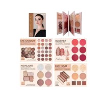 Palette de maquillage 4 couches 43 couleurs, effet livre, fard à paupières mat et scintillant, blush, contour, illuminateur, tout-en-un