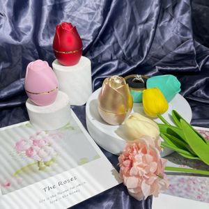 Forte Rose forme Luz LED Fantaisie Bijoux Cas Collier Bague En Diamant Boîte D'emballage Avec Logo Personnalisé - Product Image 1