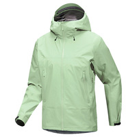 Veste unisexe d'extérieur en nylon imperméable et coupe-vent pour l'automne, coutures entièrement thermosoudées, résistance à la pluie 10000 mm, style streetwear, avec capuche intégrée
